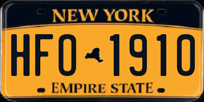 NY license plate HFO1910