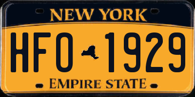 NY license plate HFO1929