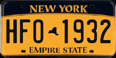 NY license plate HFO1932