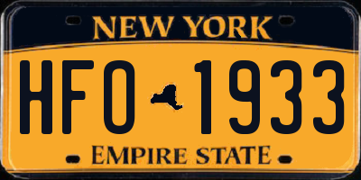NY license plate HFO1933