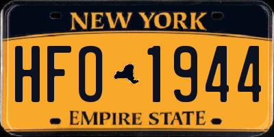NY license plate HFO1944