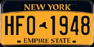 NY license plate HFO1948