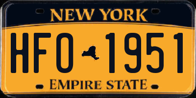 NY license plate HFO1951