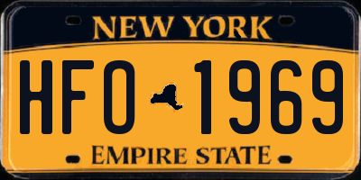 NY license plate HFO1969
