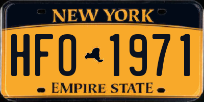 NY license plate HFO1971