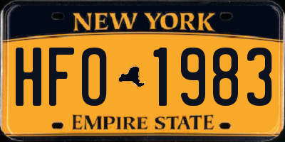 NY license plate HFO1983