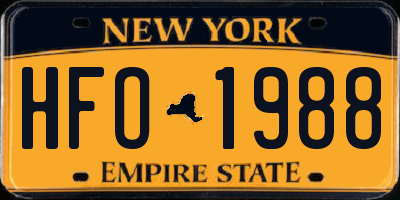 NY license plate HFO1988