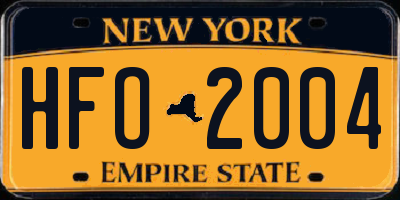 NY license plate HFO2004