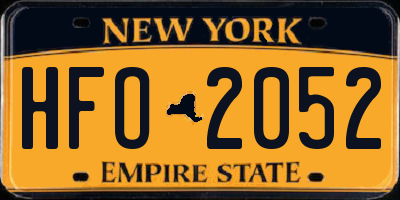 NY license plate HFO2052