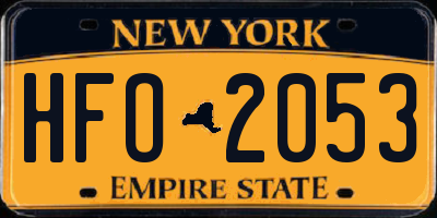 NY license plate HFO2053