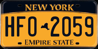 NY license plate HFO2059