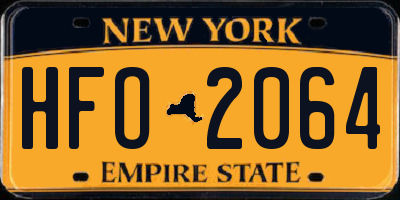 NY license plate HFO2064