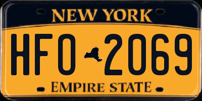 NY license plate HFO2069