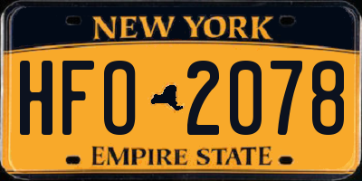 NY license plate HFO2078