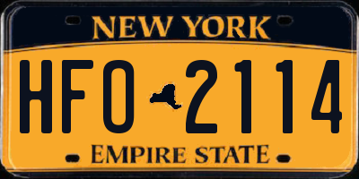NY license plate HFO2114