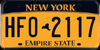 NY license plate HFO2117