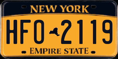 NY license plate HFO2119