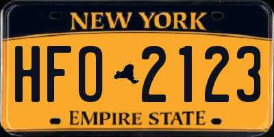 NY license plate HFO2123