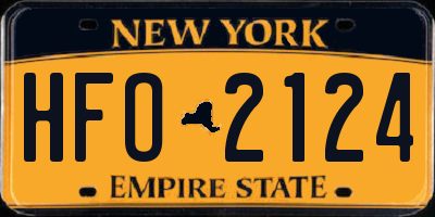 NY license plate HFO2124