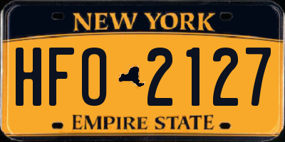NY license plate HFO2127