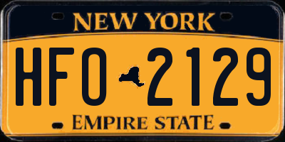 NY license plate HFO2129