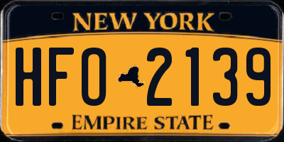 NY license plate HFO2139
