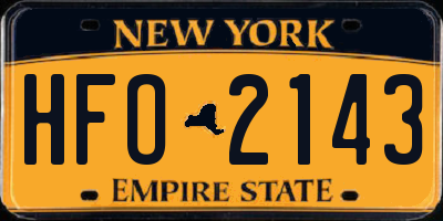 NY license plate HFO2143