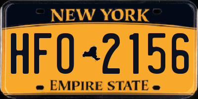 NY license plate HFO2156