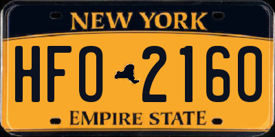 NY license plate HFO2160