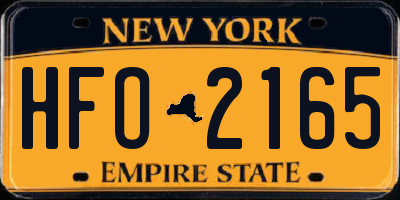 NY license plate HFO2165