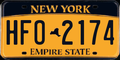 NY license plate HFO2174
