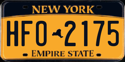 NY license plate HFO2175