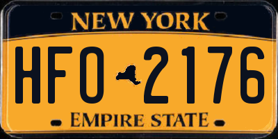NY license plate HFO2176