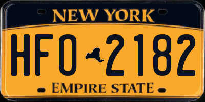 NY license plate HFO2182