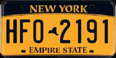 NY license plate HFO2191
