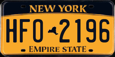 NY license plate HFO2196