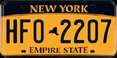 NY license plate HFO2207