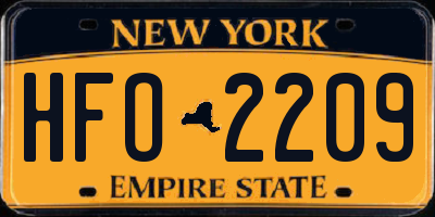 NY license plate HFO2209