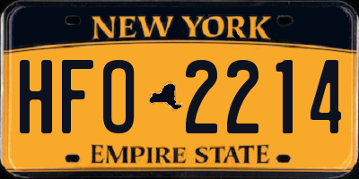 NY license plate HFO2214