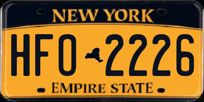 NY license plate HFO2226