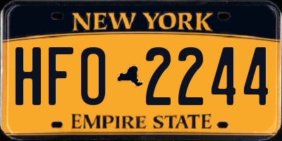 NY license plate HFO2244