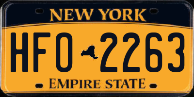 NY license plate HFO2263