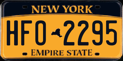NY license plate HFO2295