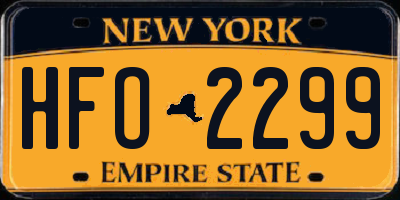 NY license plate HFO2299