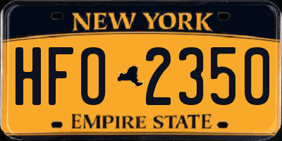 NY license plate HFO2350