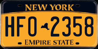 NY license plate HFO2358