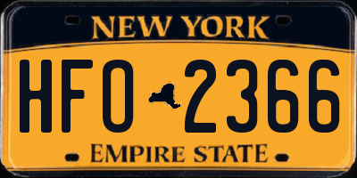 NY license plate HFO2366
