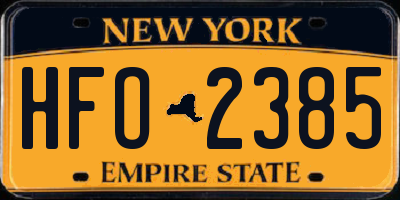 NY license plate HFO2385