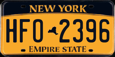 NY license plate HFO2396