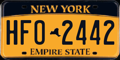 NY license plate HFO2442